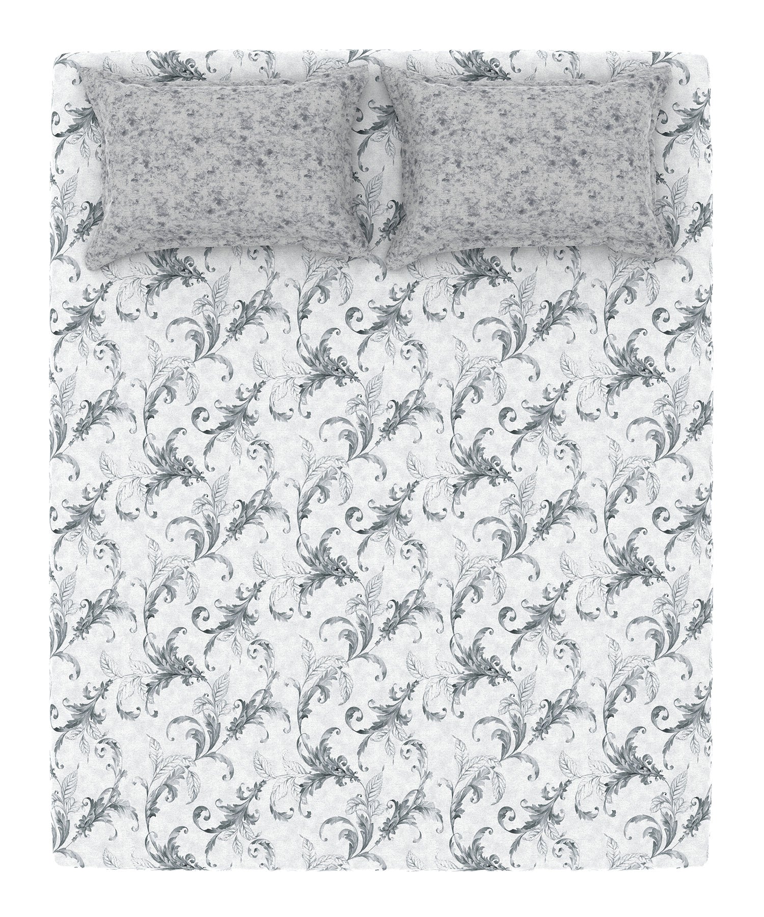 Home Essential King Printed Bedsheet, 144TC, 100% Cotton-Osiris Grey