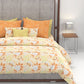 Home Essential King Printed Bedsheet, 144TC, 100% Cotton-Saher Orange