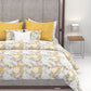 Home Essential King Printed Bedsheet, 144TC, 100% Cotton-Saher Yellow
