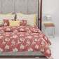 Home Essential King Printed Bedsheet, 144TC, 100% Cotton-Yasmin Red