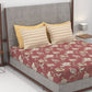 Home Essential King Printed Bedsheet, 144TC, 100% Cotton-Yasmin Red