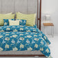 Home Essential King Printed Bedsheet, 144TC, 100% Cotton-Yasmin Teal