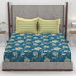 Home Essential King Printed Bedsheet, 144TC, 100% Cotton-Yasmin Teal