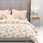 Home Essential King Printed Bedsheet, 144TC, 100% Cotton-Nayra Peach