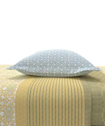 Home Essential King Printed Bedsheet, 144TC, 100% Cotton-Emaar Olive