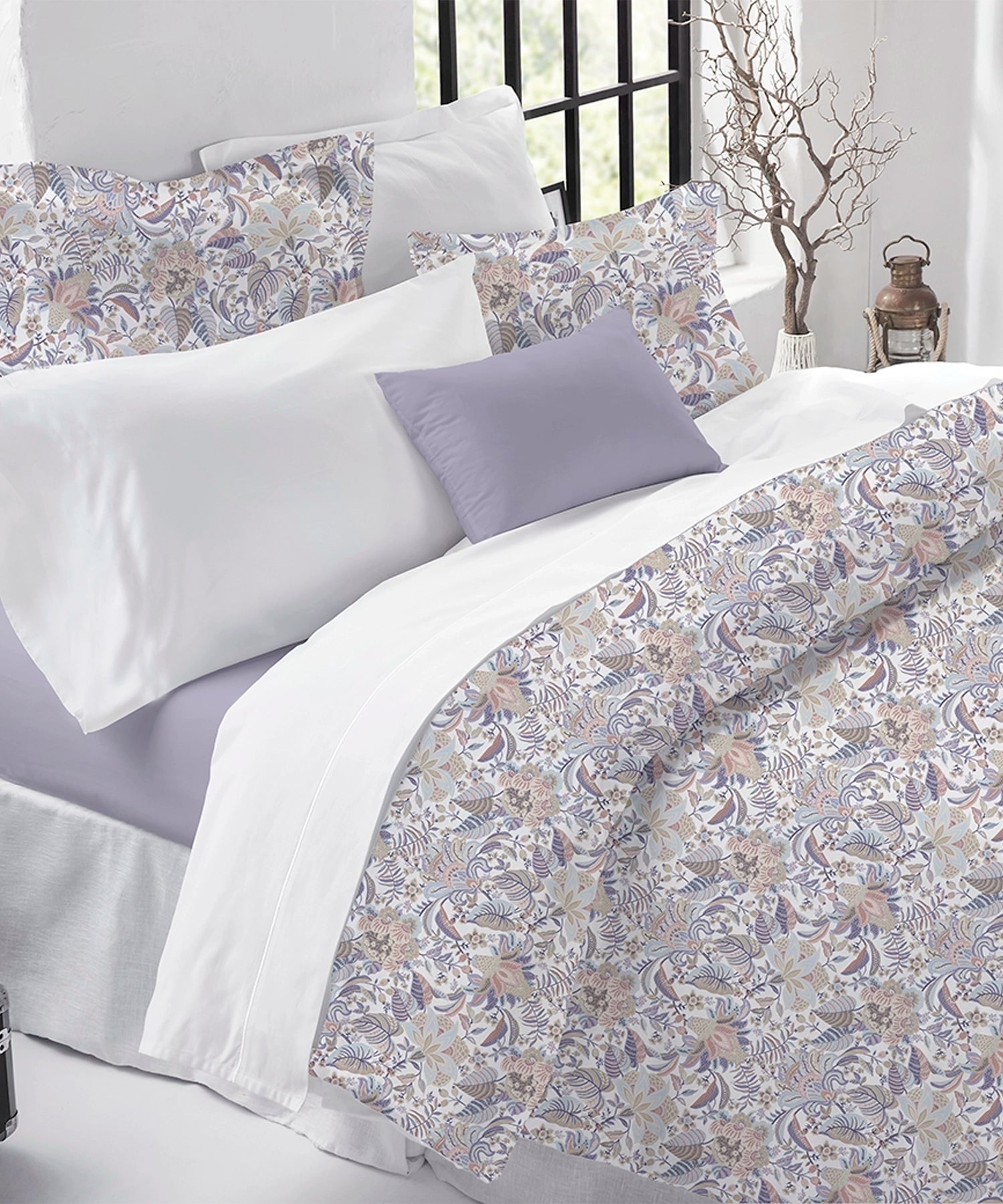 Luxe Home King Bedsheet, Ivy|300 TC Cotton Bamboo|2 Pillow Covers