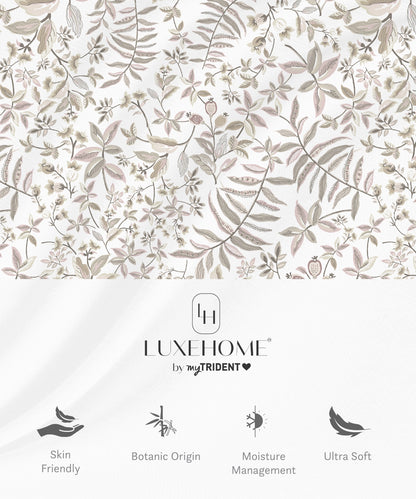 Luxe Home King Bedsheet, Symphony|300 TC Cotton Bamboo|2 Pillow Covers