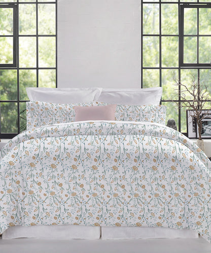 Luxe Home King Bedsheet, Amber|300 TC Cotton Bamboo|2 Pillow Covers