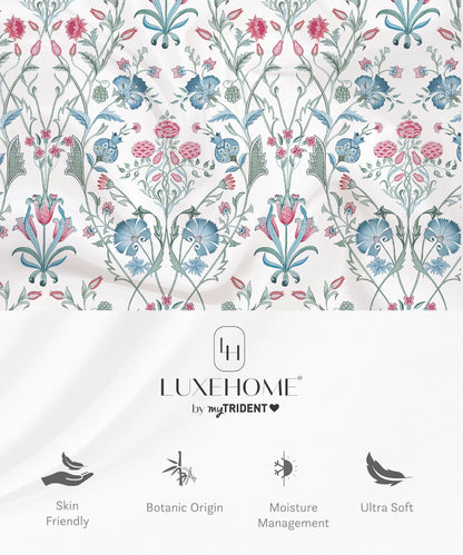 Luxe Home King Bedsheet, Khalij|300 TC Cotton Bamboo|2 Pillow Covers