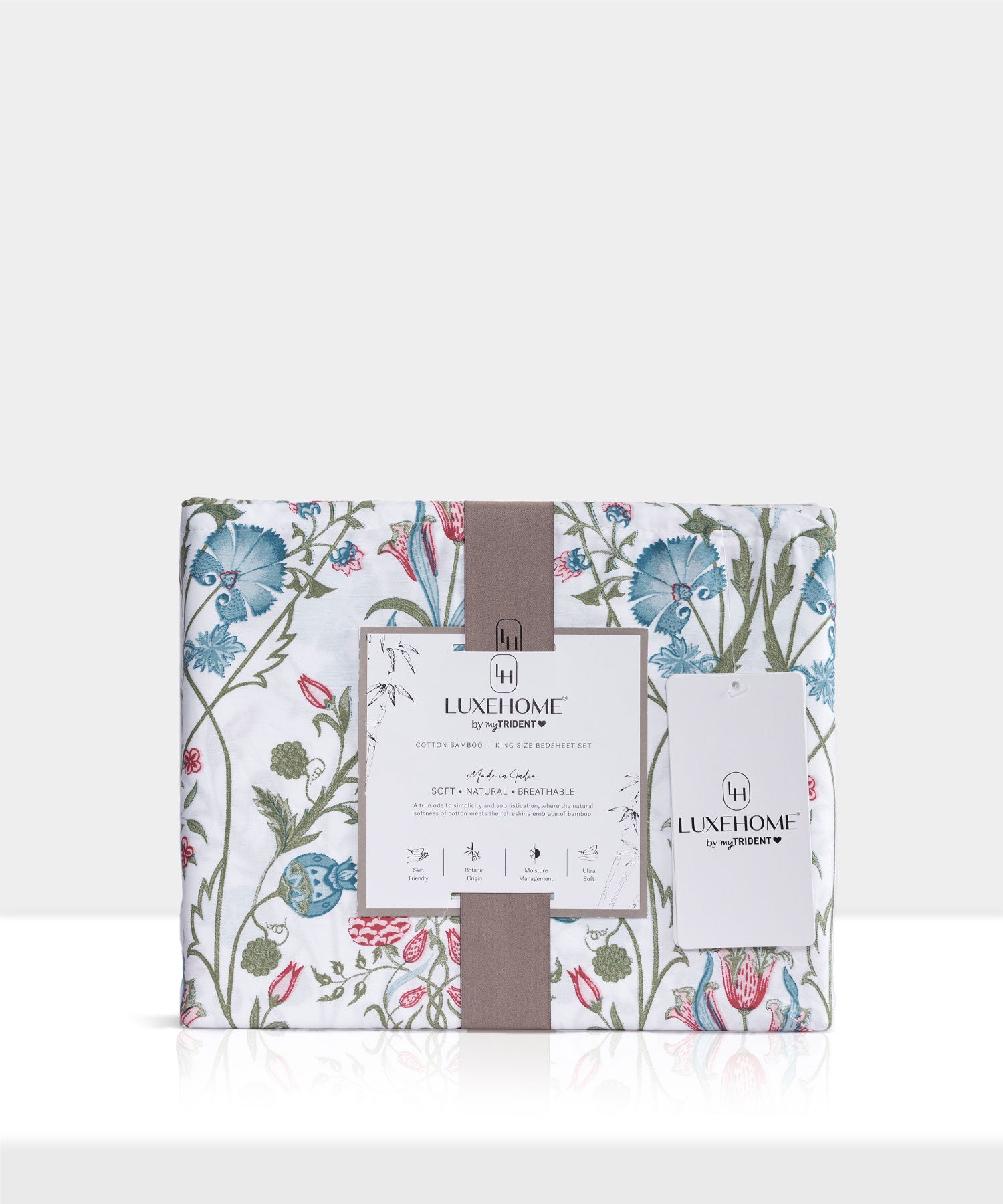 Luxe Home King Bedsheet, Khalij|300 TC Cotton Bamboo|4 Pillow Covers