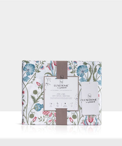 Luxe Home King Bedsheet, Khalij|300 TC Cotton Bamboo|4 Pillow Covers