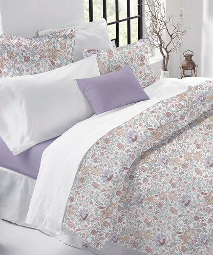 Luxe Home King Bedsheet, Morris Garden|300 TC Cotton Bamboo|2 Pillow Covers