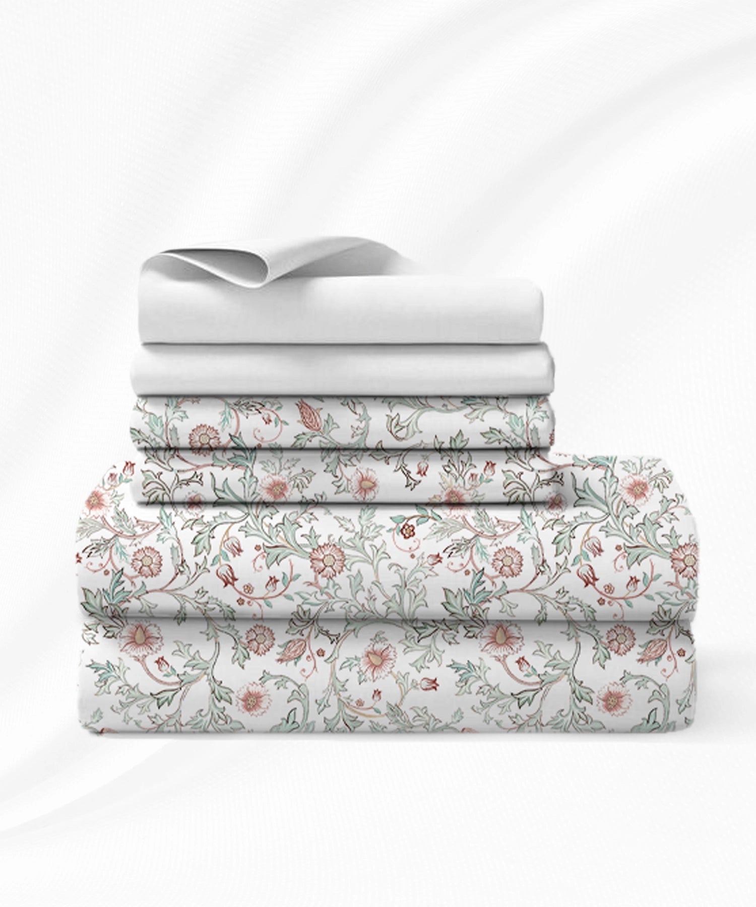 Luxe Home King Bedsheet, Ginni|300 TC Cotton Bamboo|2 Pillow Covers