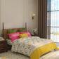 Home Essential Vasant King Bedsheet Gift Set|144 TC Cotton |Navodaya Yellow |2 Pillow Covers