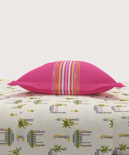 Home Essential Vasant King Bedsheet Gift Set|144 TC Cotton |Navodaya Yellow |2 Pillow Covers
