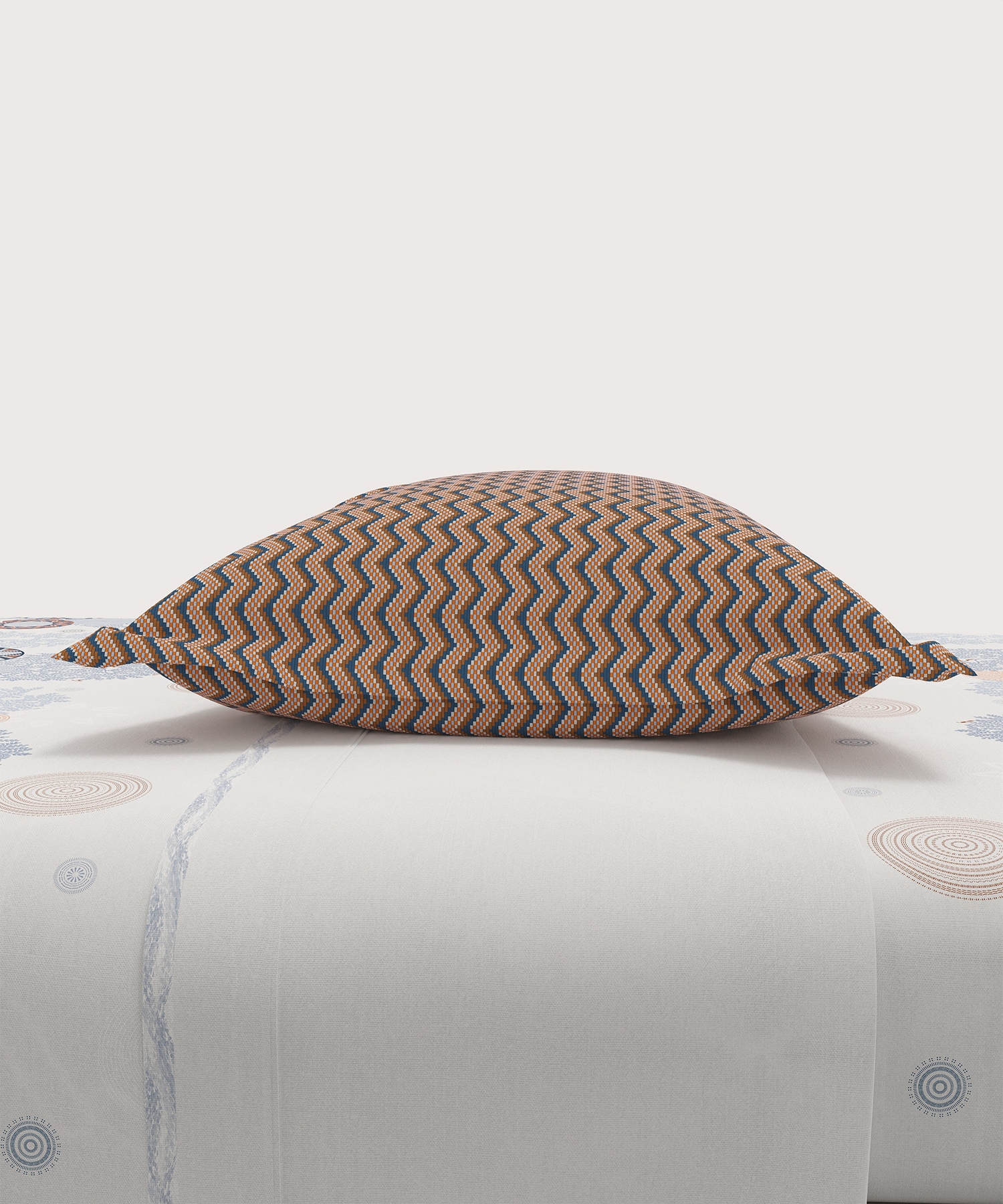 Home Essential Vasant King Bedsheet Gift Set|144 TC Cotton |Navvarsh Blue|2 Pillow Covers
