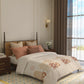 Home Essential Vasant King Bedsheet Gift Set|144 TC Cotton |Navvarsh Beige|2 Pillow Covers