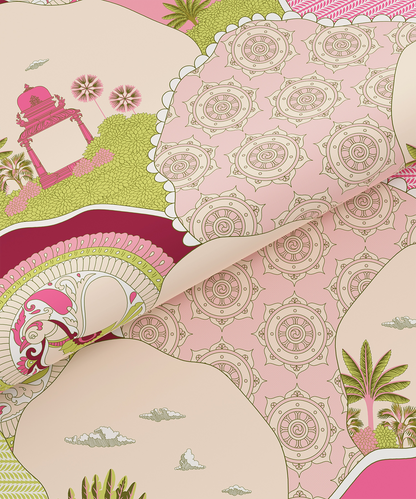 Home Essential Vasant King Bedsheet Gift Set|144 TC Cotton |Navya Pink|2 Pillow Covers