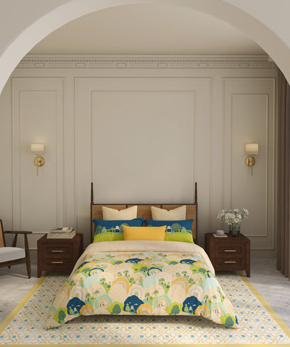 Home Essential Vasant King Bedsheet Gift Set|144 TC Cotton |Navya Peach|2 Pillow Covers