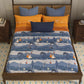 Home Essential Vasant King Bedsheet Gift Set|144 TC Cotton |Raasleela Blue |2 Pillow Covers