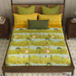 Home Essential Vasant King Bedsheet Gift Set|144 TC Cotton |Raasleela Green |2 Pillow Covers