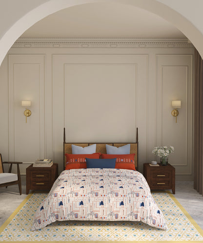 Home Essential Vasant King Bedsheet Gift Set|144 TC Cotton |Siddhi Crimson |2 Pillow Covers