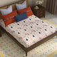 Home Essential Vasant King Bedsheet Gift Set|144 TC Cotton |Siddhi Crimson |2 Pillow Covers