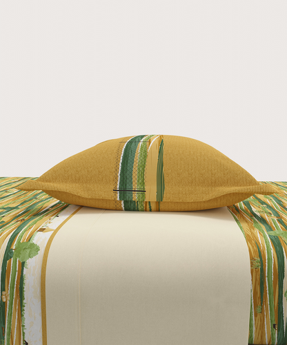 Home Essential Vasant King Bedsheet Gift Set|144 TC Cotton |Upaj Sand |2 Pillow Covers