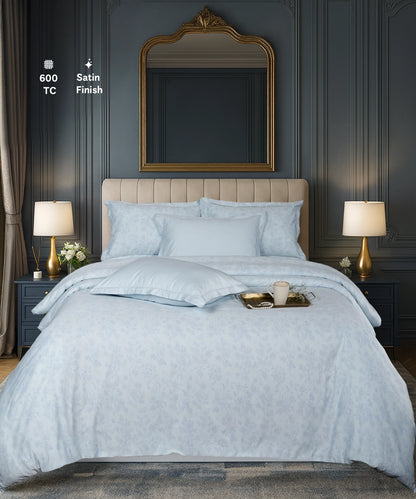 Luxe Home King Bedsheet, Aurelia|600 TC Cotton|4 Pillow Covers