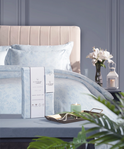 Luxe Home King Bedsheet, Aurelia|600 TC Cotton|4 Pillow Covers