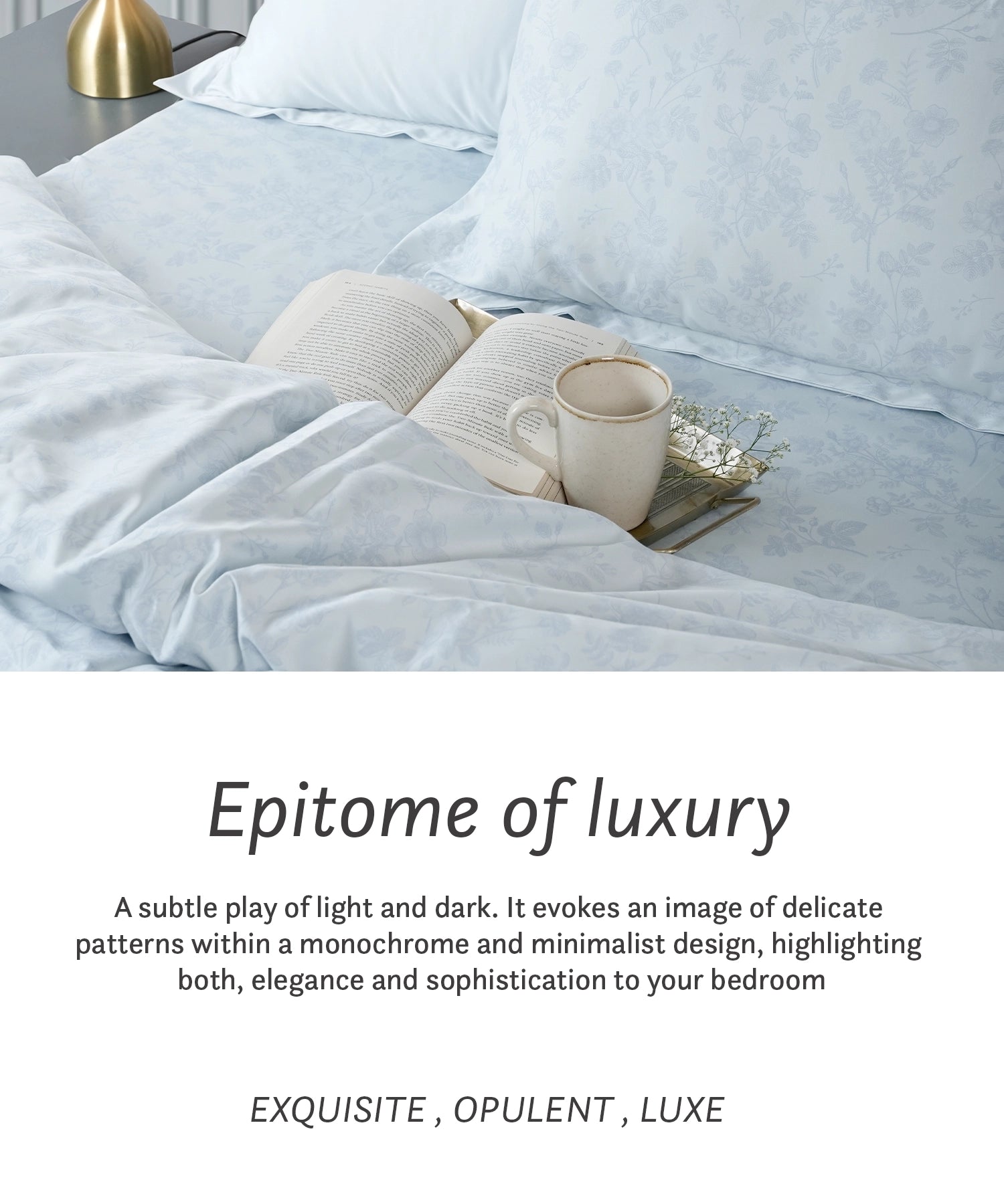 Luxe Home King Bedsheet, Aurelia|600 TC Cotton|4 Pillow Covers