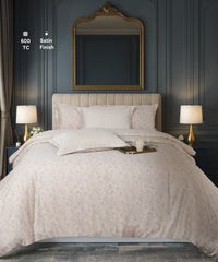 Luxe Home King Bedsheet, Solace|600 TC Cotton|4 Pillow Covers