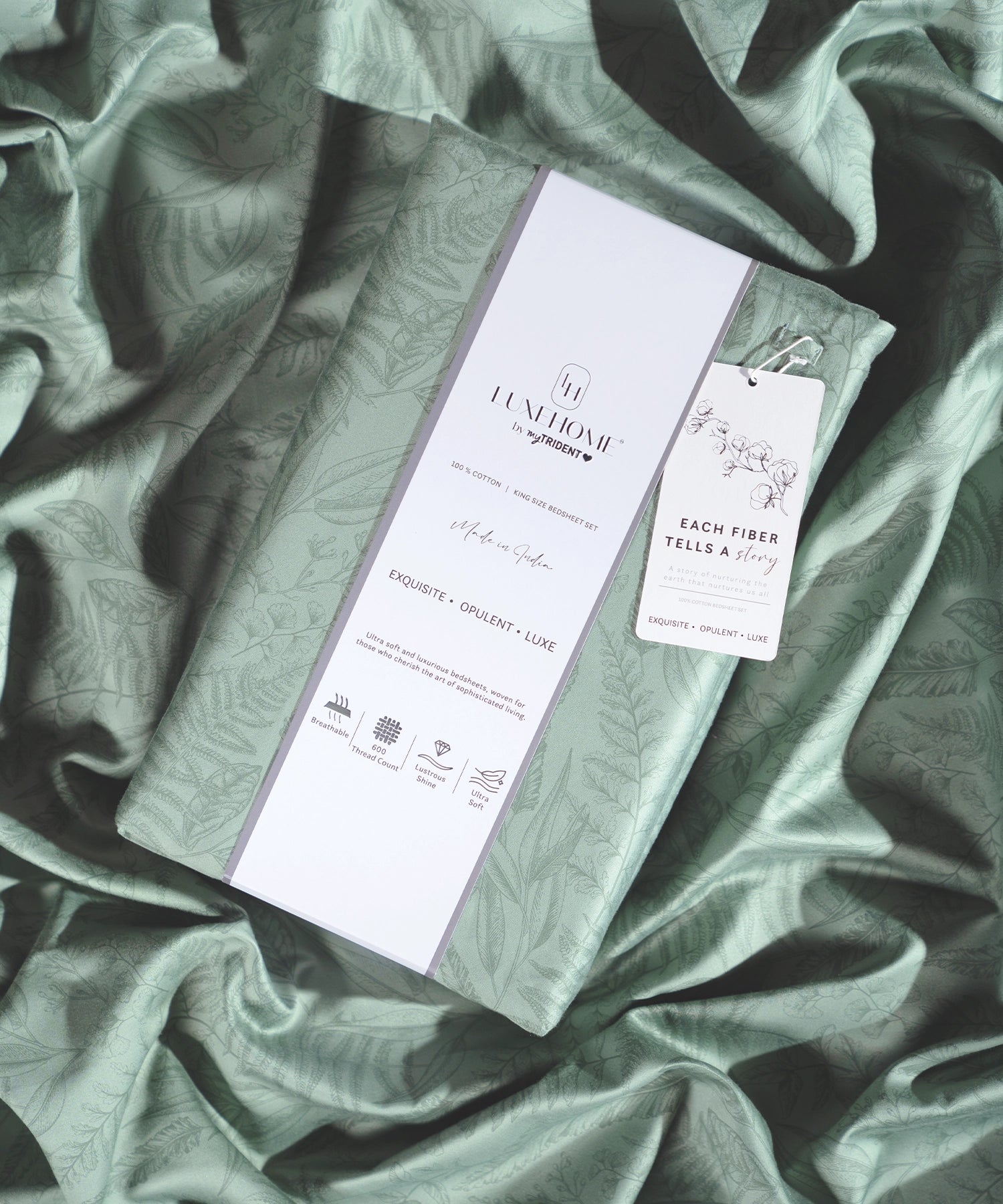 Luxe Home King Bedsheet, Noire|600 TC Cotton|4 Pillow Covers