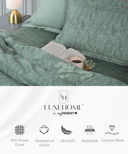 Luxe Home King Bedsheet, Noire|600 TC Cotton|4 Pillow Covers
