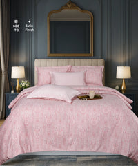 Luxe Home King Bedsheet, Majesty|600 TC Cotton|4 Pillow Covers
