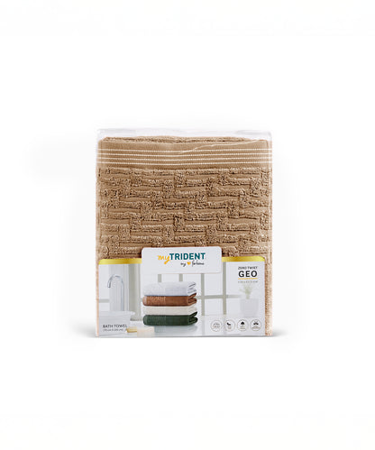 GEO COLLECTION BATH TOWEL, BROWN