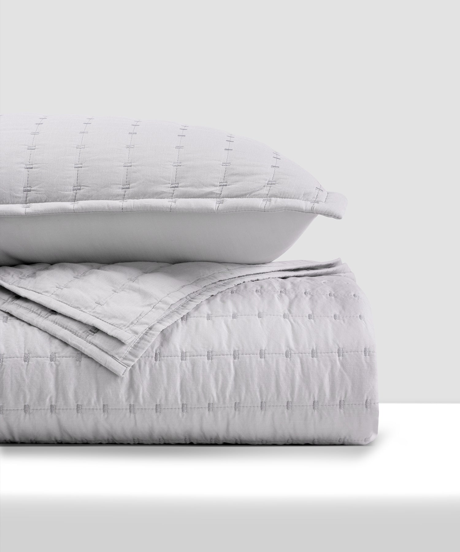 Nectarsoft Italian Retreat King Bedcover Set, S Grey|90 GSM Cotton|3 Pc Set