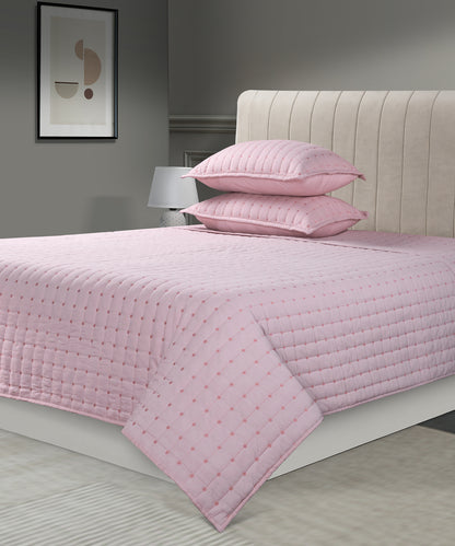 Nectarsoft Italian Retreat King Bedcover Set, Blush|90 GSM Cotton|3 Pc Set