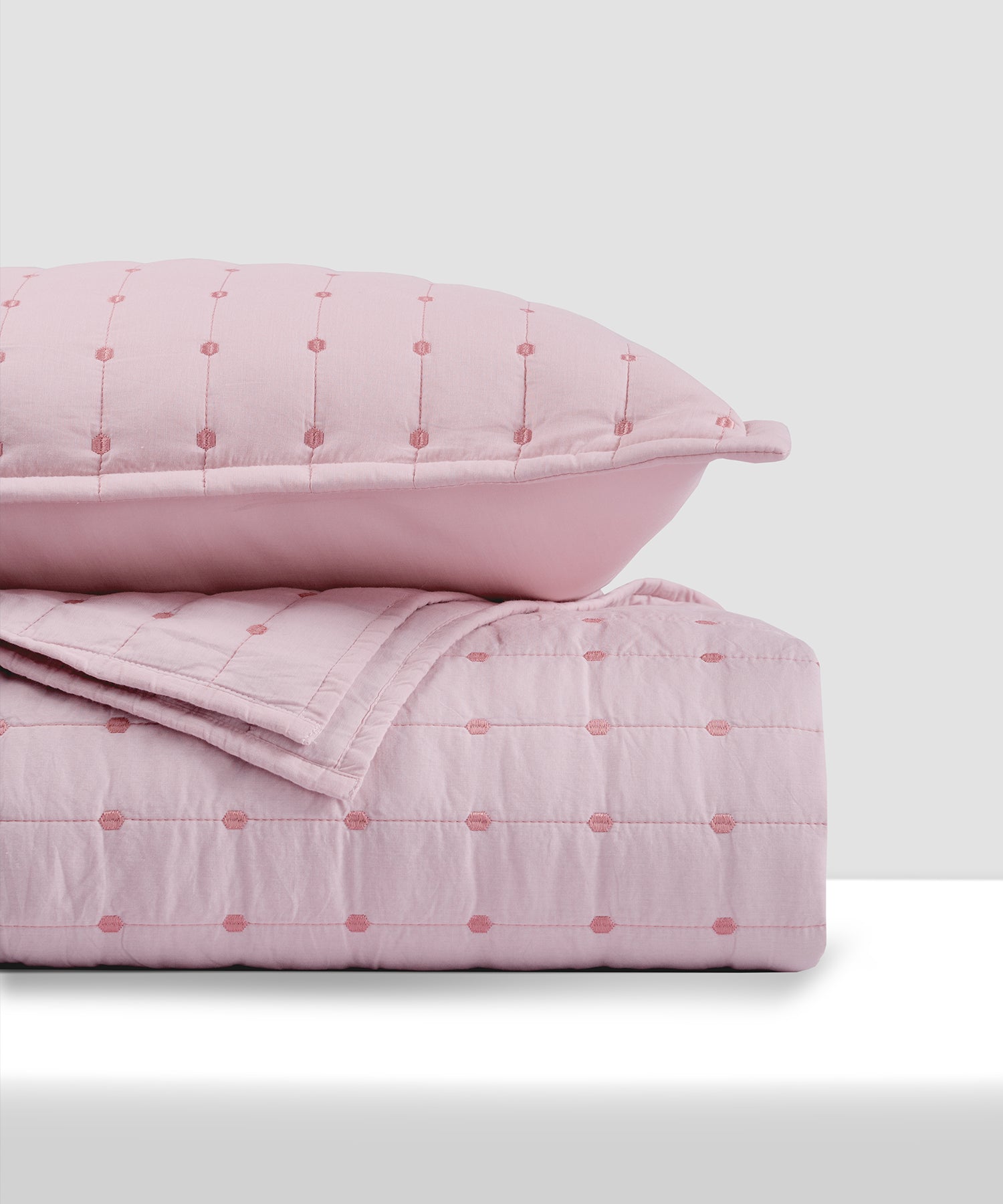 Nectarsoft Italian Retreat King Bedcover Set, Blush|90 GSM Cotton|3 Pc Set