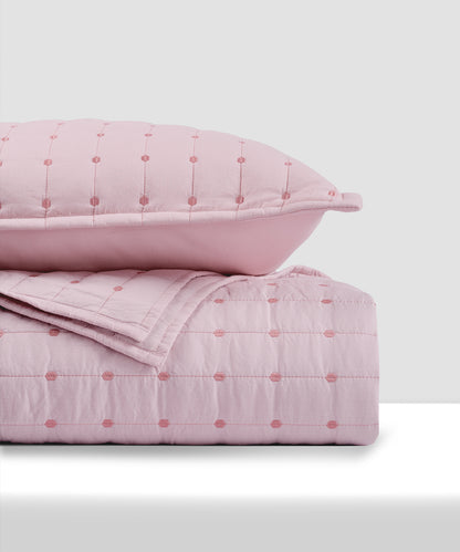 Nectarsoft Italian Retreat King Bedcover Set, Blush|90 GSM Cotton|3 Pc Set