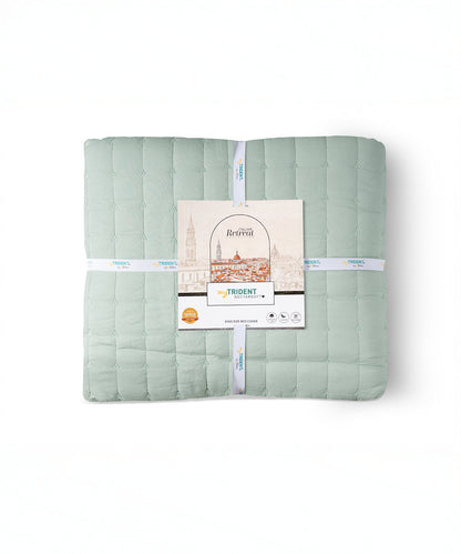 Nectarsoft Italian Retreat King Bedcover Set, Sage|90 GSM Cotton|3 Pc Set
