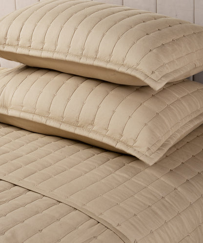 Nectarsoft Italian Retreat King Bedcover Set, Taupe|90 GSM Cotton|3 Pc Set