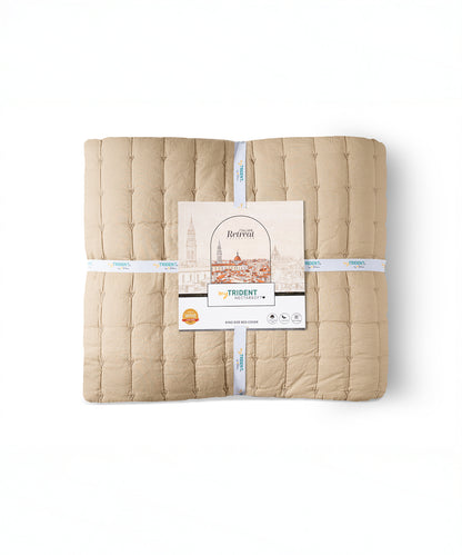 Nectarsoft Italian Retreat King Bedcover Set, Taupe|90 GSM Cotton|3 Pc Set