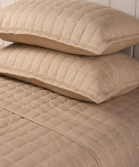 Nectarsoft Italian Retreat King Bedcover Set, Mocha|90 GSM Cotton|3 Pc Set