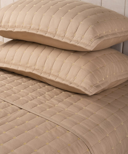 Nectarsoft Italian Retreat King Bedcover Set, Mocha|90 GSM Cotton|3 Pc Set