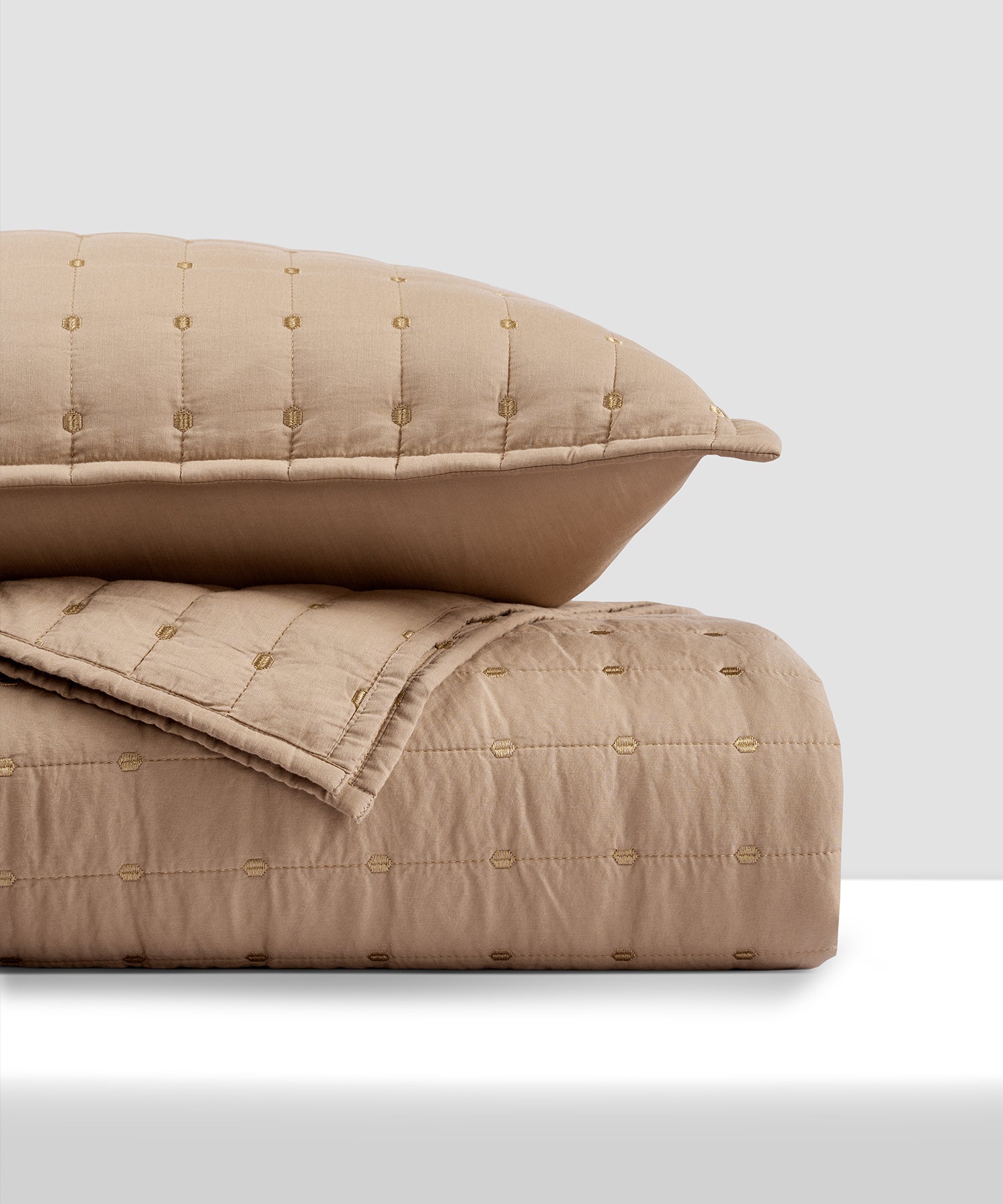 Nectarsoft Italian Retreat King Bedcover Set, Mocha|90 GSM Cotton|3 Pc Set