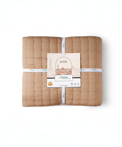 Nectarsoft Italian Retreat King Bedcover Set, Mocha|90 GSM Cotton|3 Pc Set