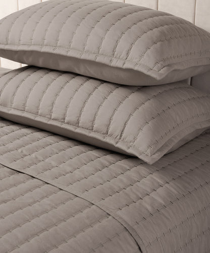 Nectarsoft Italian Retreat King Bedcover Set, Khaki|90 GSM Cotton|3 Pc Set