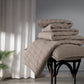 Nectarsoft Italian Retreat King Bedcover Set, Khaki|90 GSM Cotton|3 Pc Set