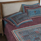 Classic Threads of India King Bedsheet Set, Ajrakh| 210 TC Cotton| 4 Pillow Covers